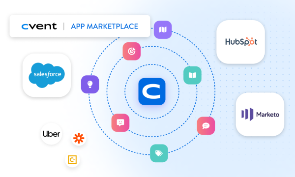 Top Cvent integrations including Salesforce, Marketo, Hubspot, Uber