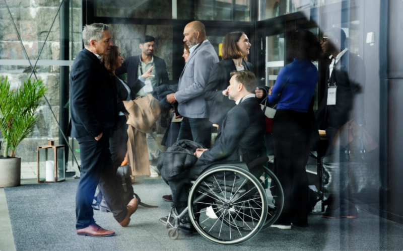 a person sitting in a wheelchair