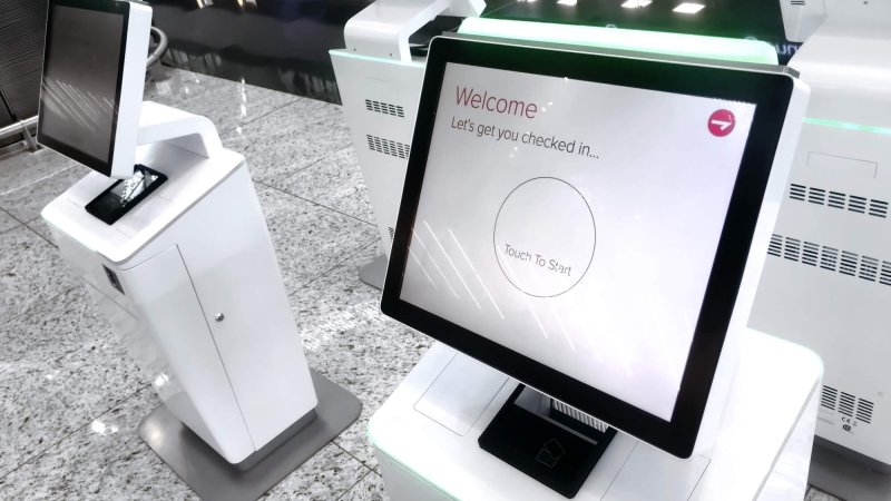 interactive hotel kiosk for digital check-in