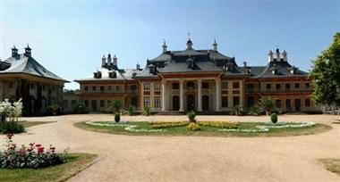 Pillnitz Castle and Park in Dresden, DE